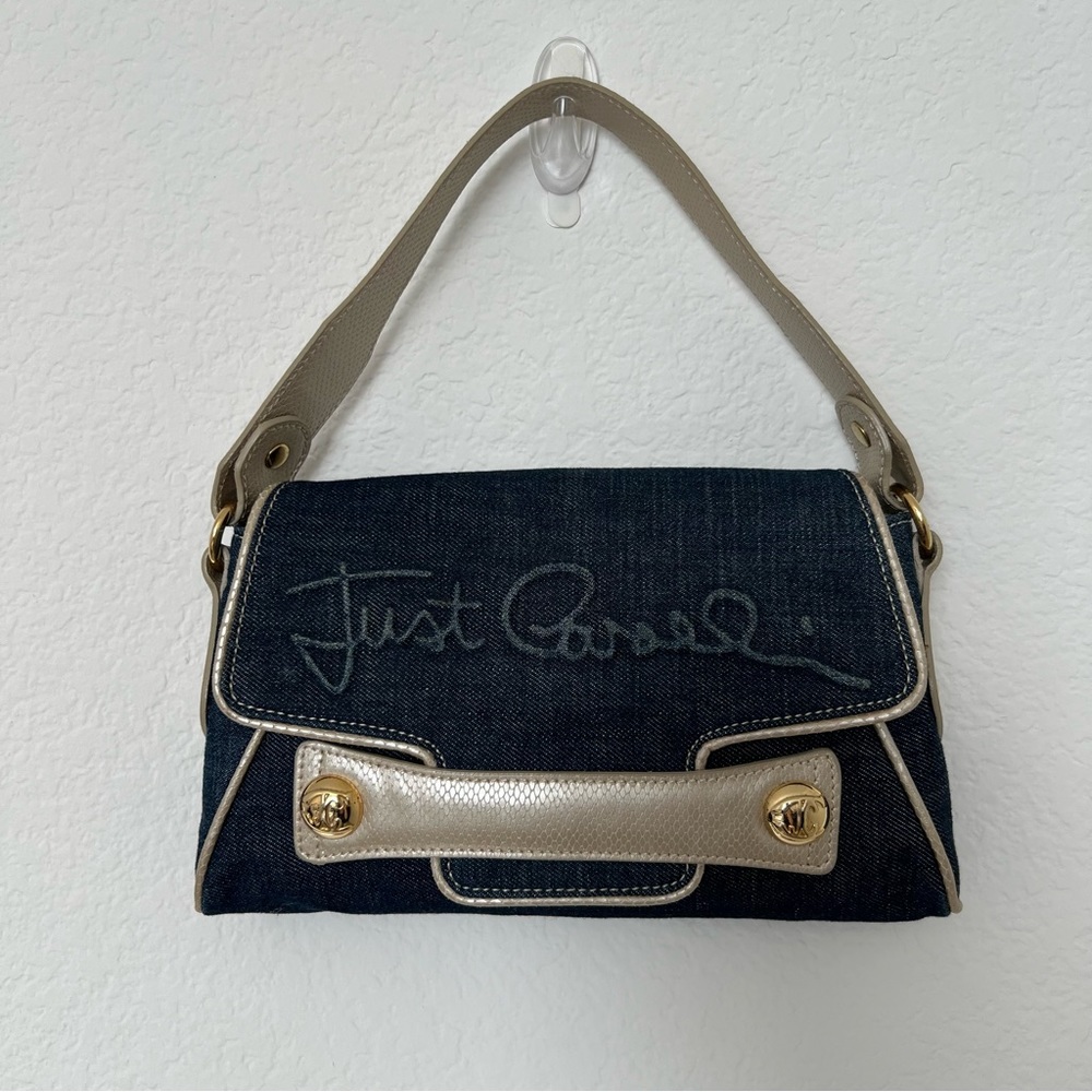 Roberto Cavalli | Just Cavalli Denim Shoulder Bag and Matching Wallet